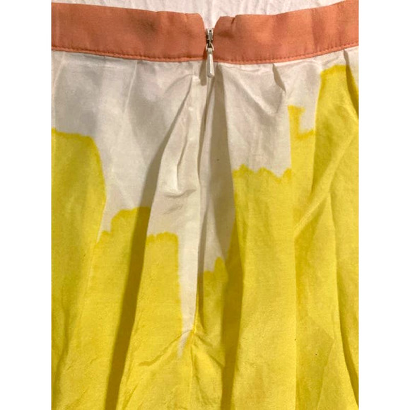 YELLOW & Blue Watercolor Skirt - Paperwhite - Size 10 - Picture 4 of 6
